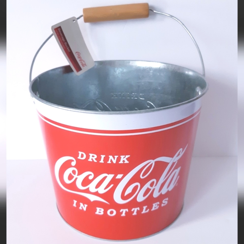 Coca-Cola large bucket with wooden handle